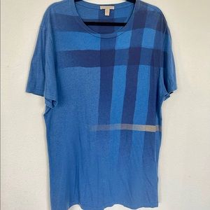 Burberry Men’s Blue Tartan Tee